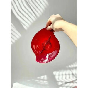 MCM Epic Viking Glass Co. Divided Ruby Red Dish